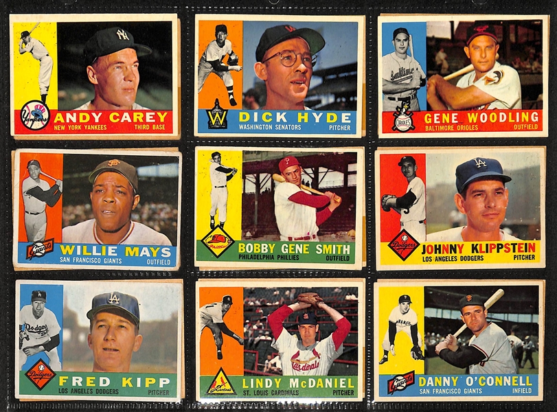 Lot of (250+) 1960 Topps Baseball Cards w. Stan Musial & Roberto Clemente